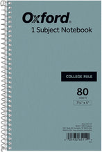 Load image into Gallery viewer, TOPS Oxford 1-Subject 5 X 7.75 College Ruled 80 811167 Blue Cover
